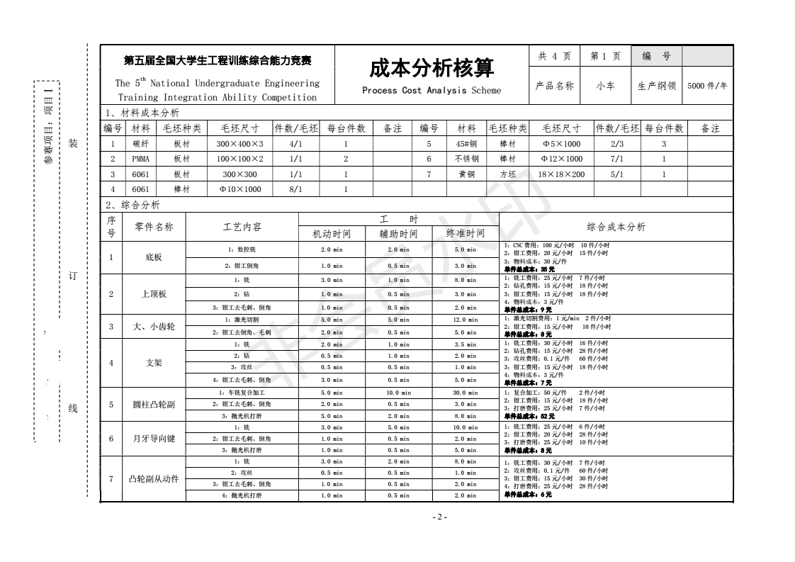 s形 轨迹无碳小车图 无碳小车 机械设计参考资料设计素材